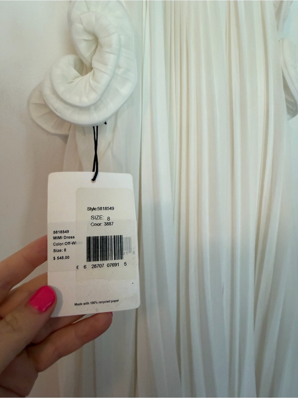 AMUR Mimi White Ruffled Pleated Mini Dress - Picture 5 of 7
